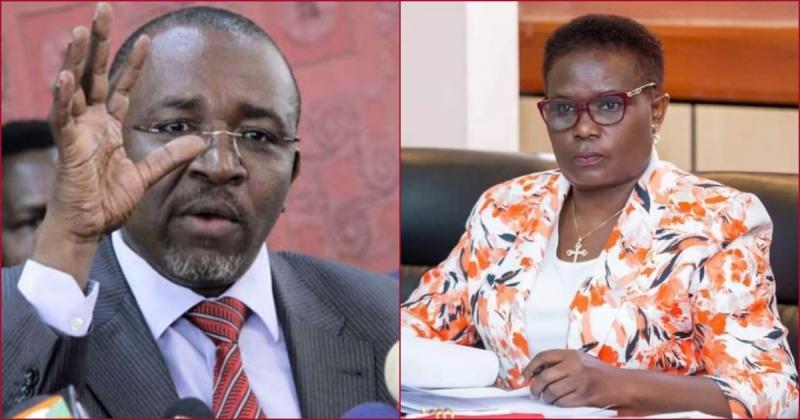 Collaged photos of Agriculture CS Mithika Linturi and Meru governor Kawira Mwangaza.